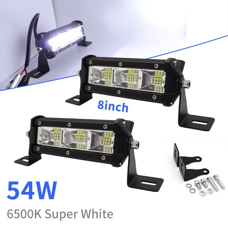 4X4 Car Accessories Assembly Fitment Motorcycle Spotlights Foglamp 8 Inch 54W Led Warning Light Bar ATV SUV DRL Truck Light Bar
