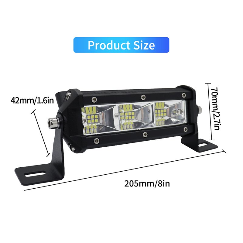 4X4 Car Accessories Assembly Fitment Motorcycle Spotlights Foglamp 8 Inch 54W Led Warning Light Bar ATV SUV DRL Truck Light Bar