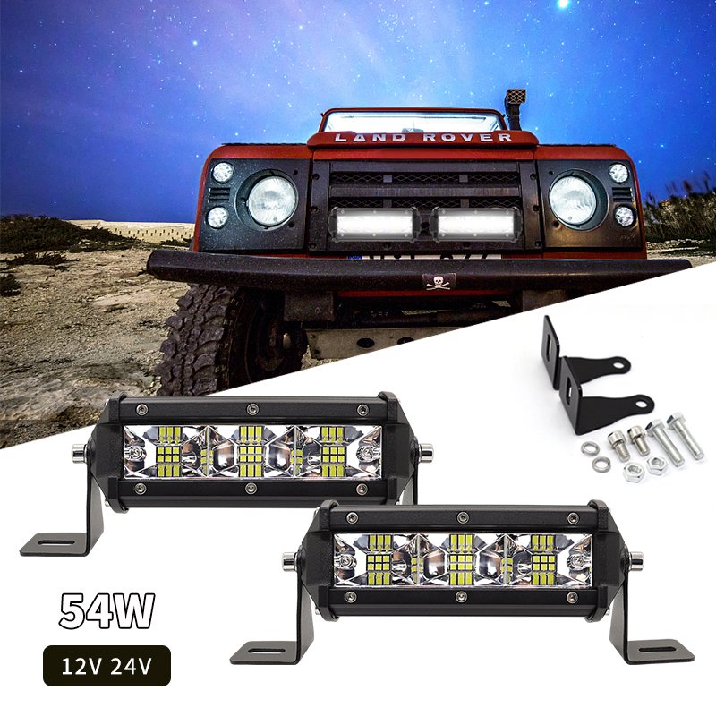 4X4 Car Accessories Assembly Fitment Motorcycle Spotlights Foglamp 8 Inch 54W Led Warning Light Bar ATV SUV DRL Truck Light Bar