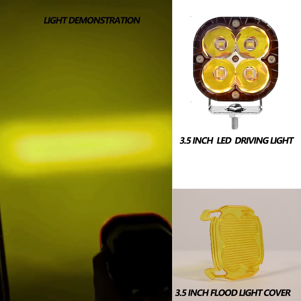 Custom 40W 3.5 Inch Offroad LED Work Light Amber Spotlight LED Light Cube Pods Daytime Running LED DRL Fog Lights for ATV 4X4WD