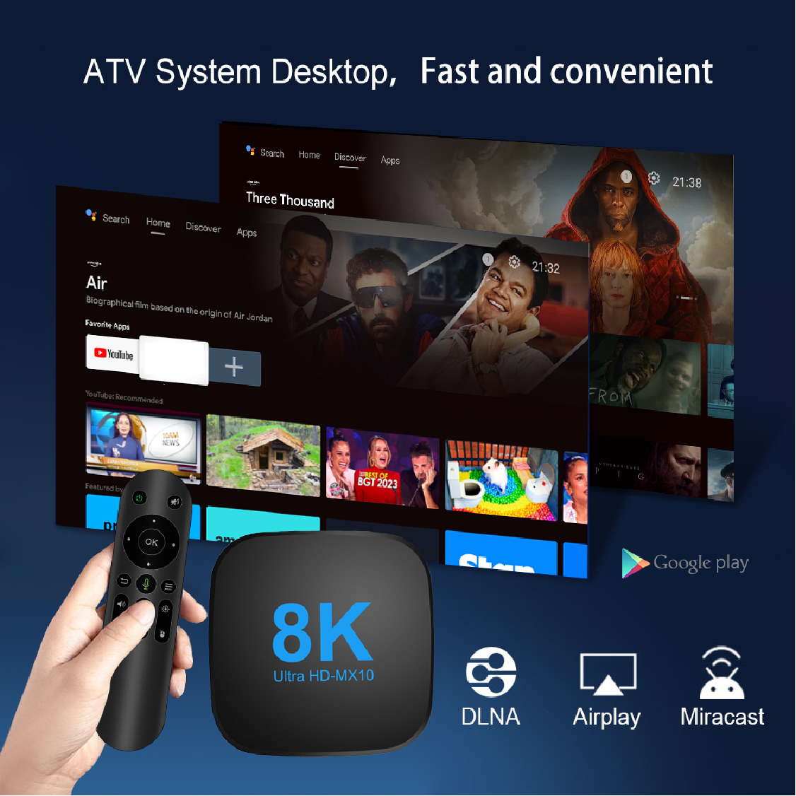 Transpeed ATV Android 13 TV BOX RK3528 With Voice Assistant TV Apps Dual Wifi Quad Core Cortex A53 Support 8K 4K Video BT5.0