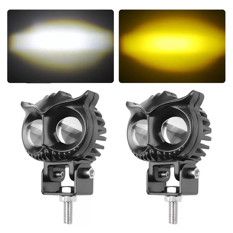JHS Great Power 2.6inch Owl Design Led Headlight Fog Light Dual Color Angel Eyes 60w Led Headlamp Light for Motorcycle