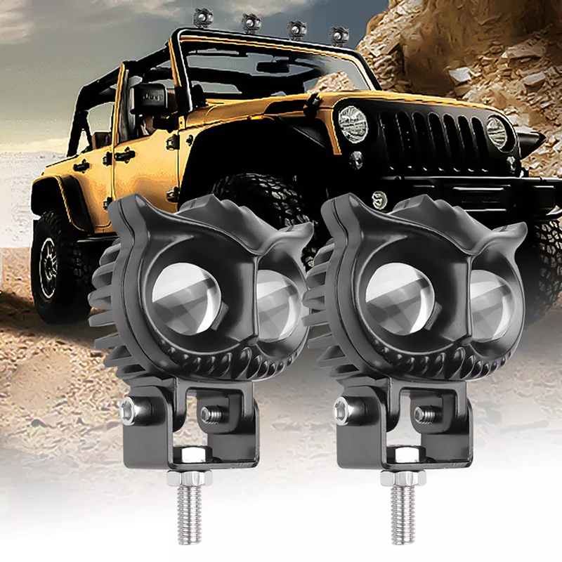 JHS Great Power 2.6inch Owl Design Led Headlight Fog Light Dual Color Angel Eyes 60w Led Headlamp Light for Motorcycle