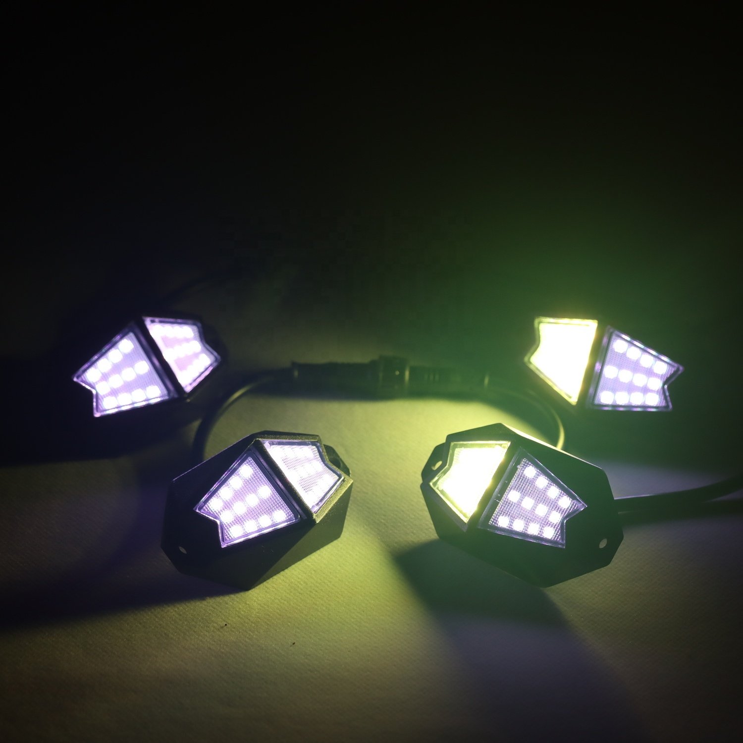 16 Million Color RGB Chasing Dancing LED Rock Lights 12V Ambient Car Light Pods for Trucks Cars Jeeps ATVs Auxiliary Lighting
