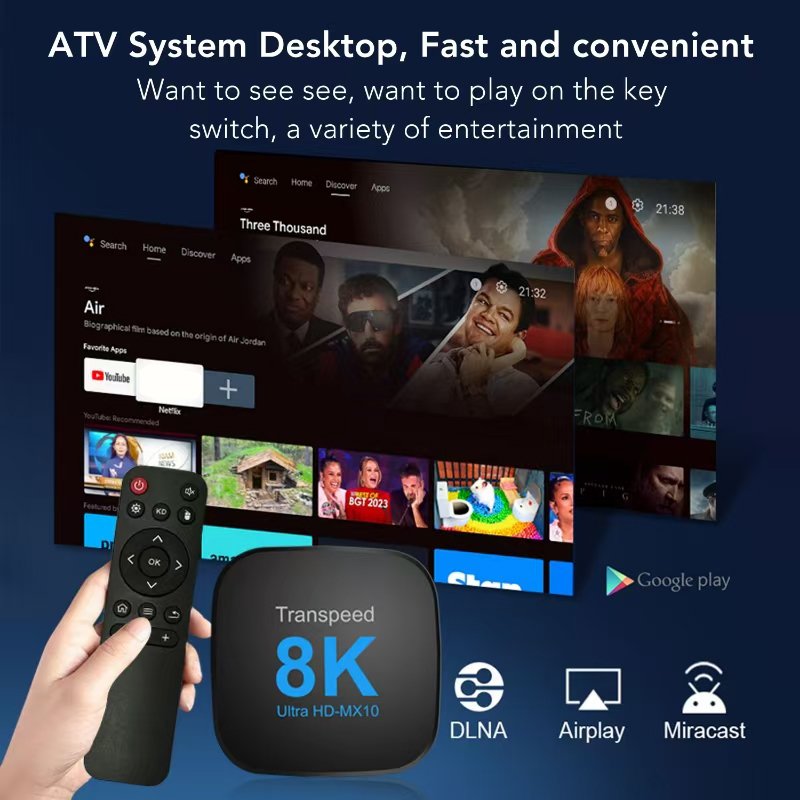 Transpeed ATV Android 13 TV BOX RK3528 With Voice Assistant TV Apps Dual Wifi Quad Core Cortex A53 Support 8K 4K Video BT5.0