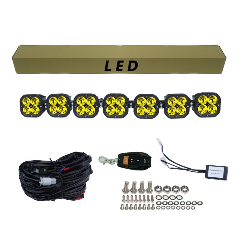42" 7XL 4x4 LED Cube Pod Can Am X3 Maverick Driving Light 560W Yellow Spotlight Modular LED Light Bars for Atv Utv Offroad