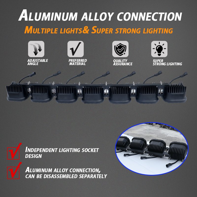 42" 7XL 4x4 LED Cube Pod Can Am X3 Maverick Driving Light 560W Yellow Spotlight Modular LED Light Bars for Atv Utv Offroad