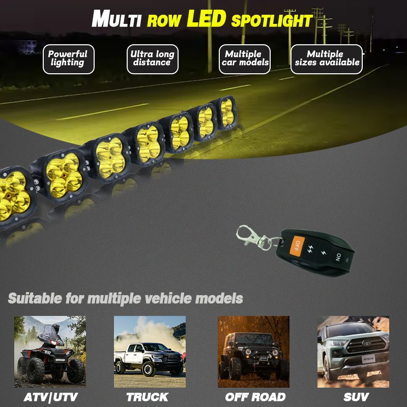 42" 7XL 4x4 LED Cube Pod Can Am X3 Maverick Driving Light 560W Yellow Spotlight Modular LED Light Bars for Atv Utv Offroad
