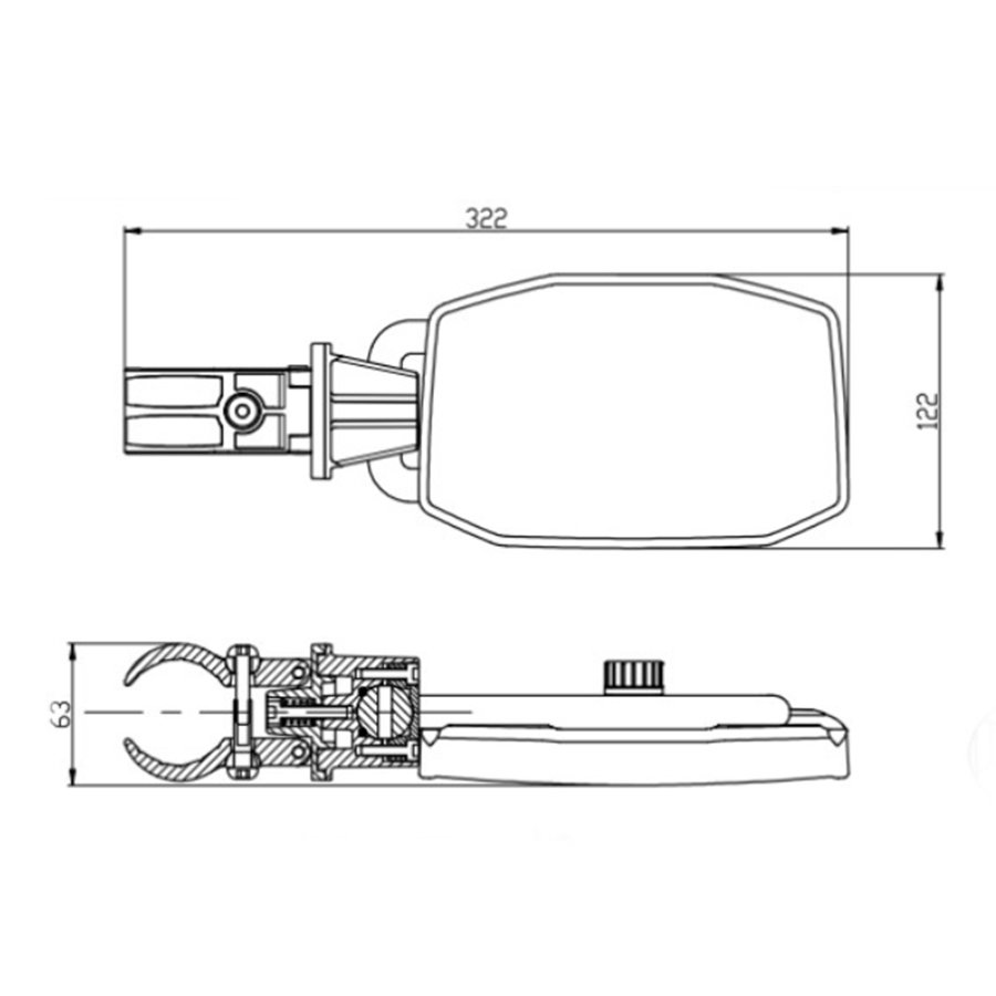 High Quality 1.75"-2" Adjustable Movably Rotatable Wide View Side Rear Mirror for ATV UTV Universal
