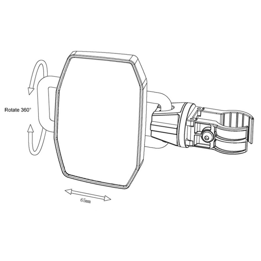 High Quality 1.75"-2" Adjustable Movably Rotatable Wide View Side Rear Mirror for ATV UTV Universal