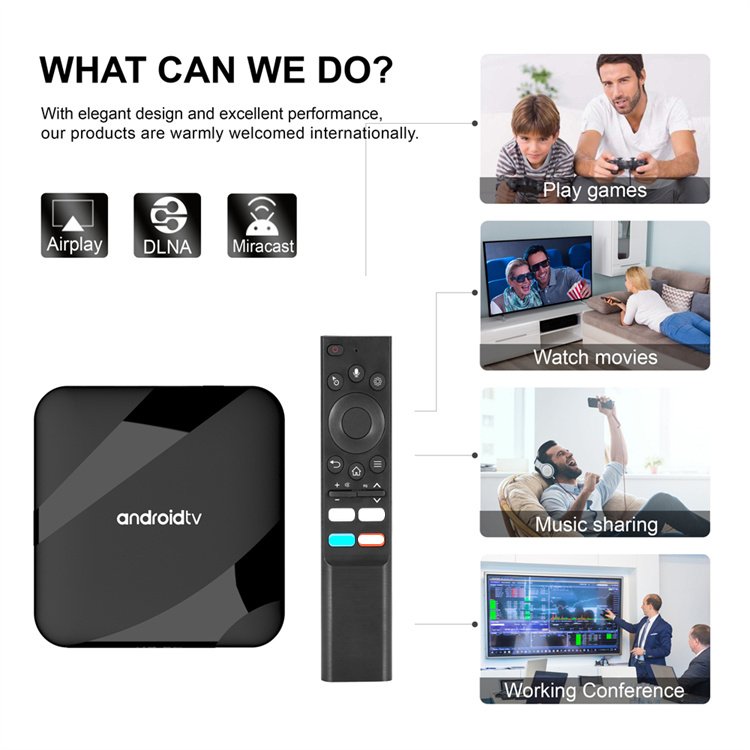 TV98 ATV W2 Android 14 Tv Box Amlogic S905W2 with BT Voice Remote 4G 64G Smart Tv Box 4K