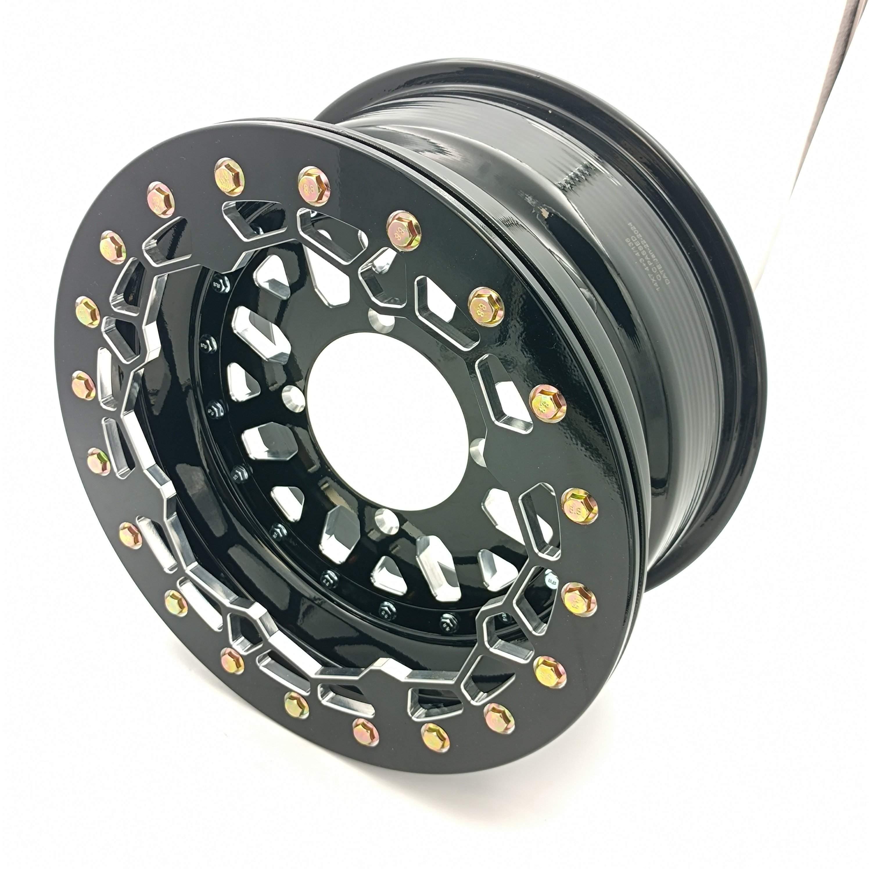 Beadlock Gloss Black 14x7 Offset 4+3 Bolt Pattern 4/136 Wheel/Rim for Can Am Maverick X3