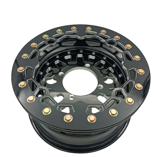 Beadlock Gloss Black 14x7 Offset 4+3 Bolt Pattern 4/136 Wheel/Rim for Can Am Maverick X3
