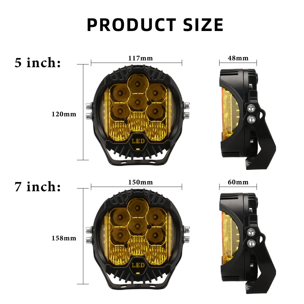 5 Inch 6000K Light Three Sides Illuminated 9 - 30V LED Light Bar for Trucks / Car SUV / Motorcycles with DRL Angel Eye RGB