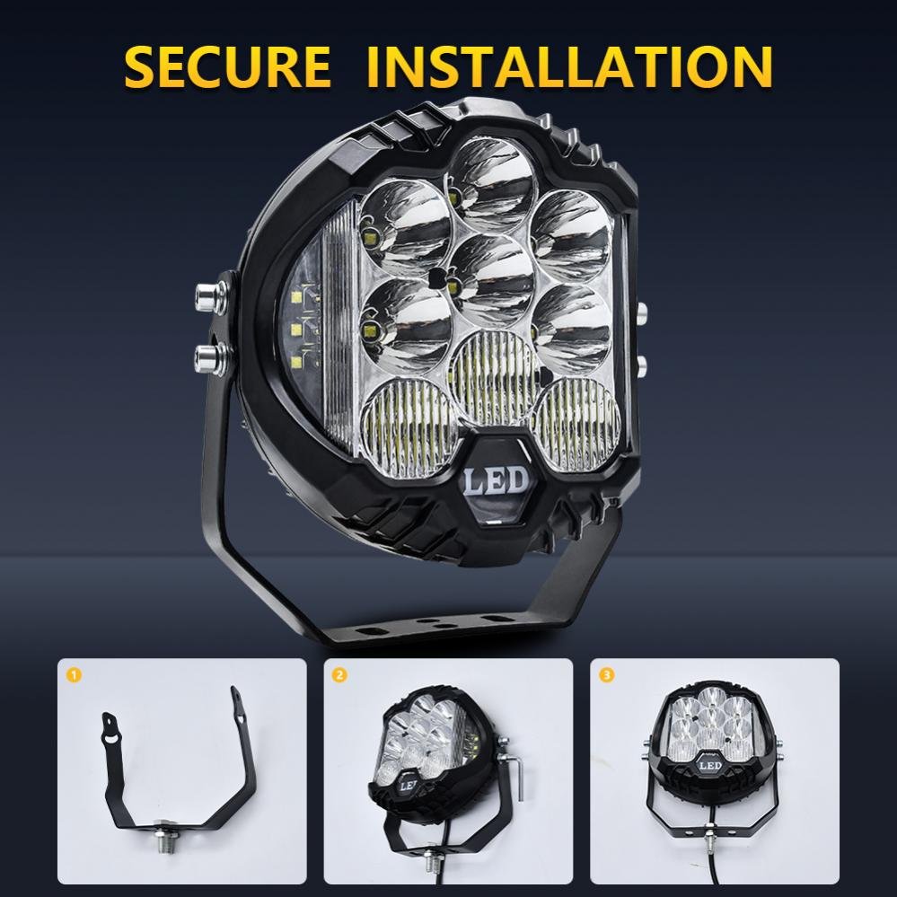 5 Inch 6000K Light Three Sides Illuminated 9 - 30V LED Light Bar for Trucks / Car SUV / Motorcycles with DRL Angel Eye RGB