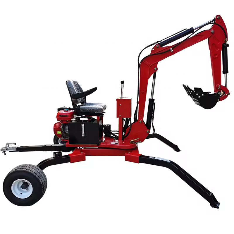Farm Use 15hp Gasoline Engine Powered ATV Towable Backhoe Loader with Front End Loader and Backhoe 2024 with CE