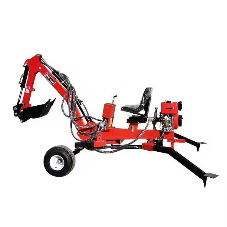 Farm Use 15hp Gasoline Engine Powered ATV Towable Backhoe Loader with Front End Loader and Backhoe 2024 with CE