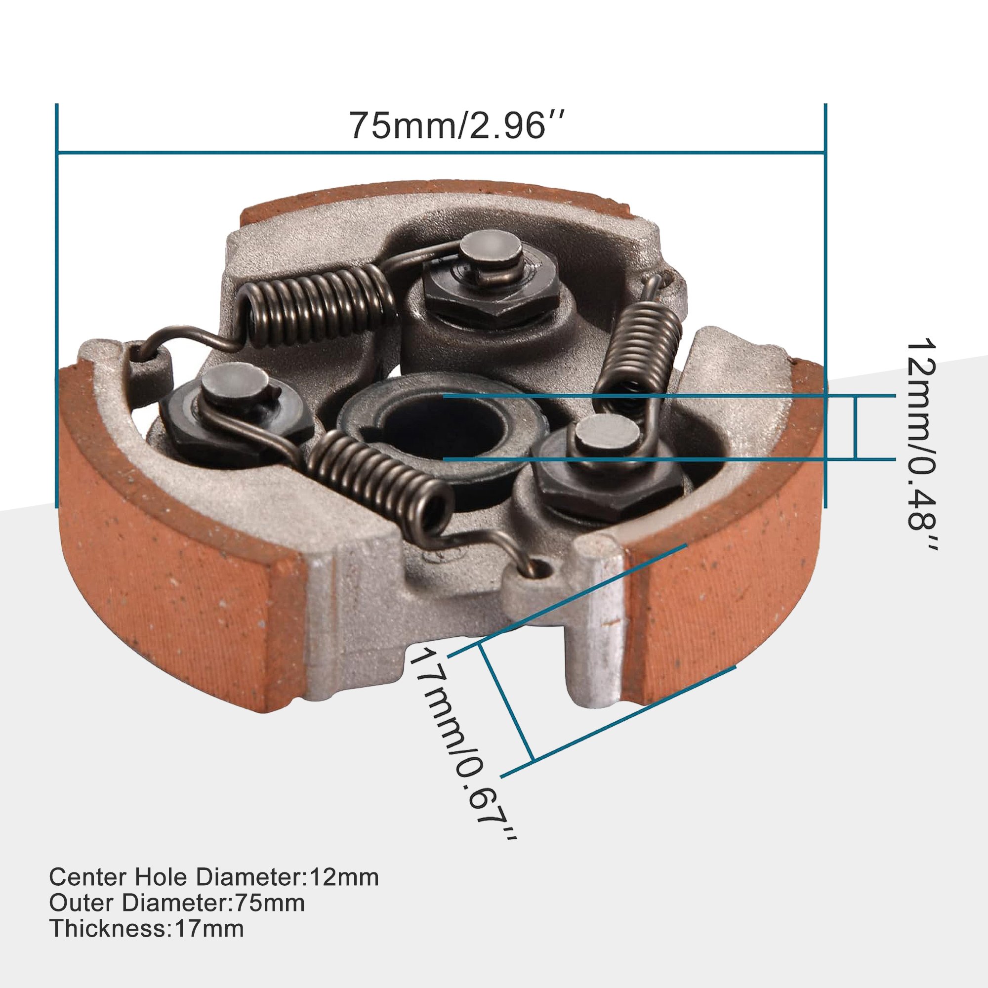 GOOFIT Motorcycle Heavy Duty Clutch Pad with Springs for 2 Stroke 47cc 49cc Motorcycle Mini Quad Pocket Bike Dirt Bike ATV Scoot