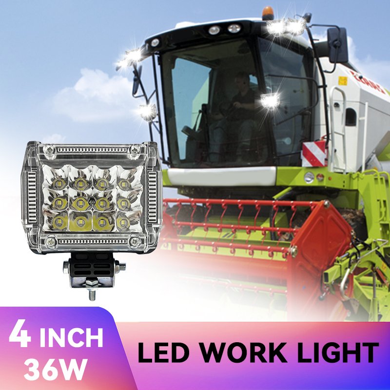 4 Inch 36W LED Work Light White Red Blue Driving Fog Lamps for Car Truck Boat ATV TractorLED Light Bar Car Accessories