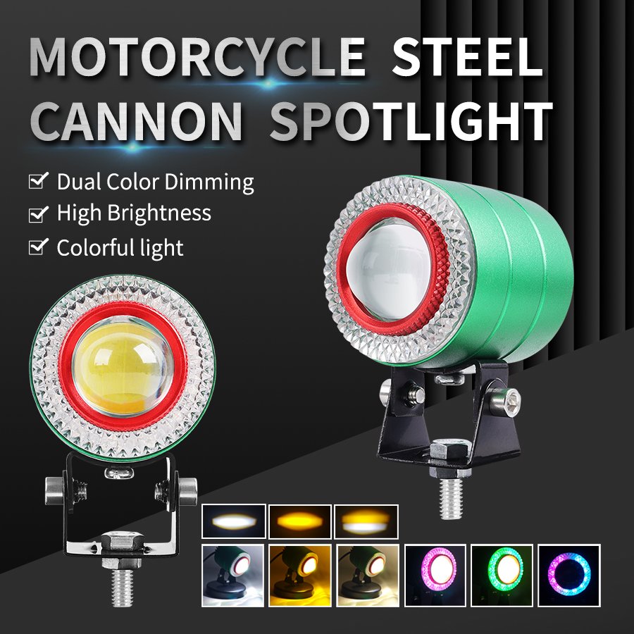 30W Motorcycle LED Spotlight Hi Low Beam White Yellow RGB Driving Fog Lights DRL for Car Trucks SUV UTV E-Bike Motobike ATV 4WD