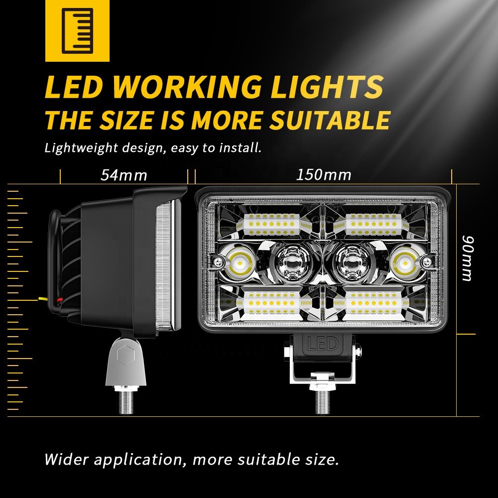 DXZ 4 Inch Led Headlight Beam Led Work Light With DRL Parking Light for Truck SUV ATV 4WD Spotlight and Floodlight Combination