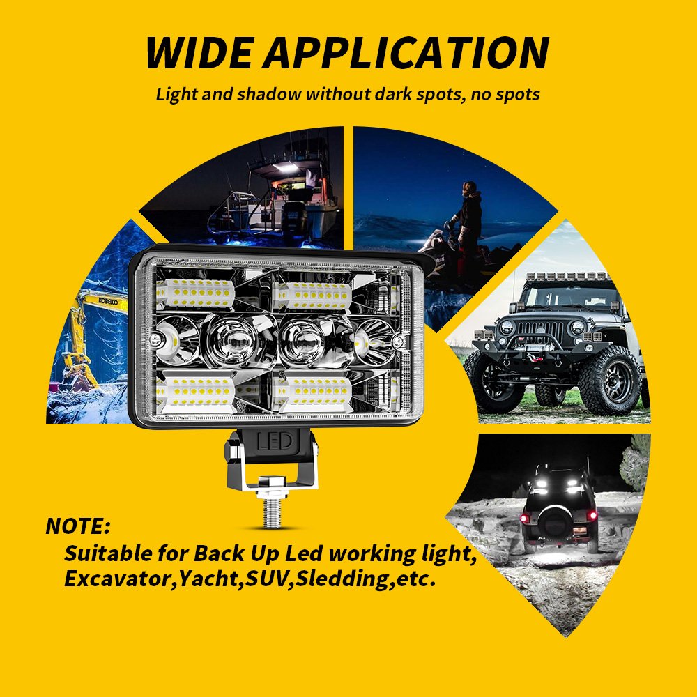 DXZ 4 Inch Led Headlight Beam Led Work Light With DRL Parking Light for Truck SUV ATV 4WD Spotlight and Floodlight Combination