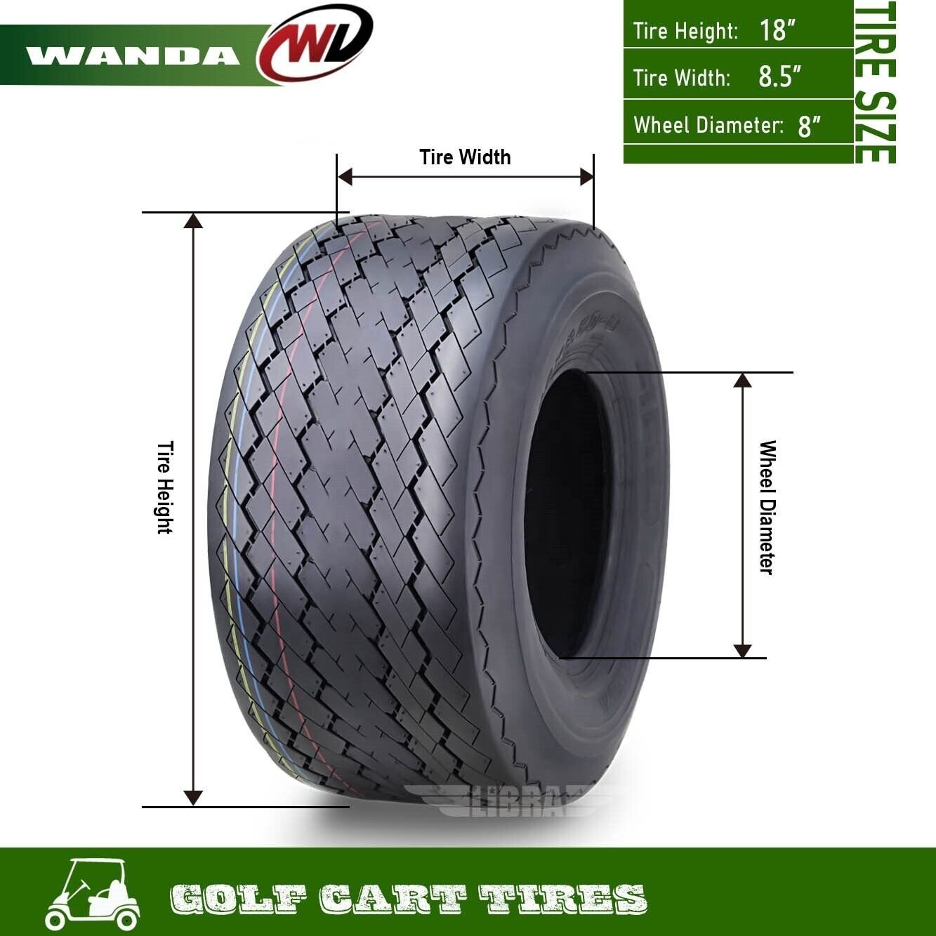KTA&WANDA 18X8.5-8 18X8.5X8 Agriculture Farm Tractor Cart Turf Tires Lawn Mower Lawn Garden Tire ATV and UTV Tires