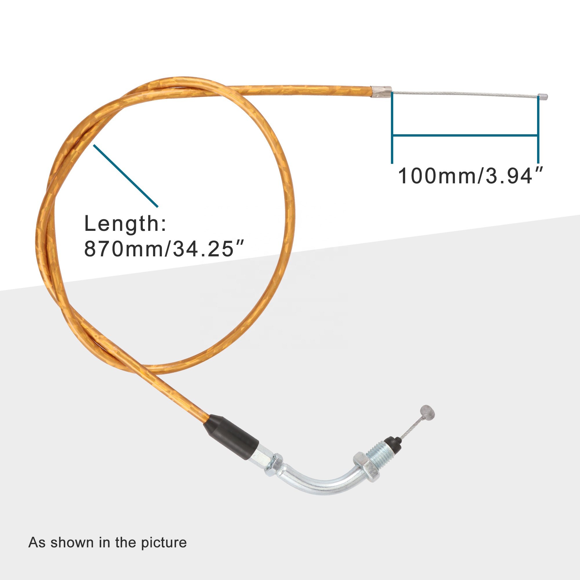 GOOFIT Motorcycle 34.25" T2 Hook Style Throttle Cable with Laser Tube for 50cc 70cc 90cc110cc 125cc Dirt Bike ATV 4 Wheeler Quad