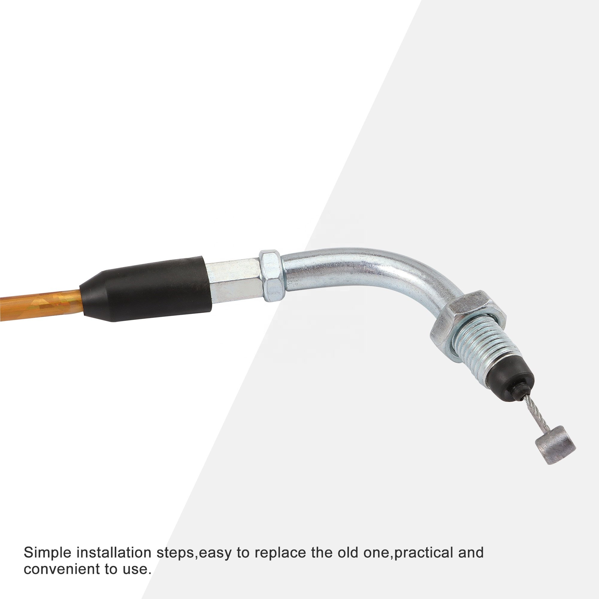 GOOFIT Motorcycle 34.25" T2 Hook Style Throttle Cable with Laser Tube for 50cc 70cc 90cc110cc 125cc Dirt Bike ATV 4 Wheeler Quad