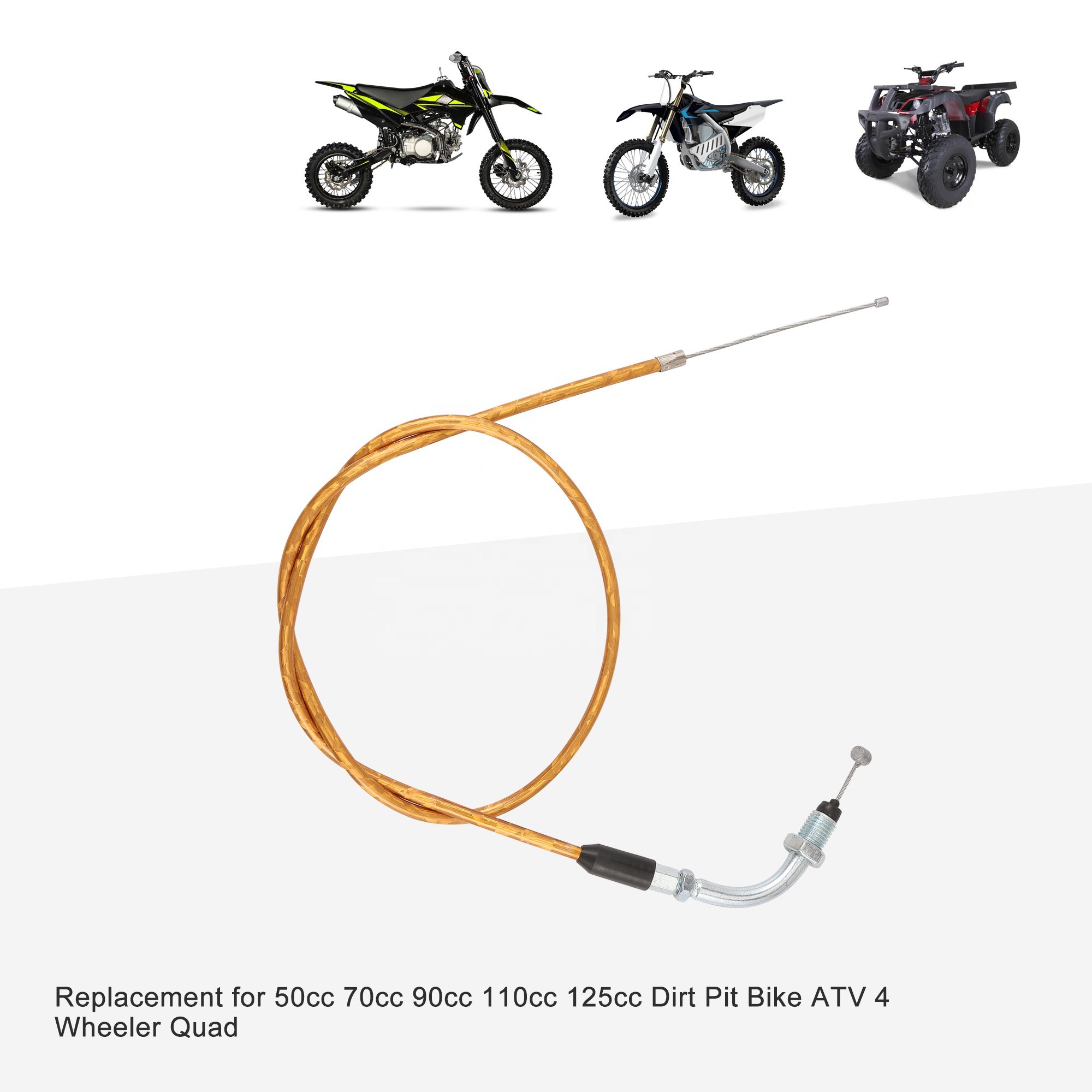 GOOFIT Motorcycle 34.25" T2 Hook Style Throttle Cable with Laser Tube for 50cc 70cc 90cc110cc 125cc Dirt Bike ATV 4 Wheeler Quad