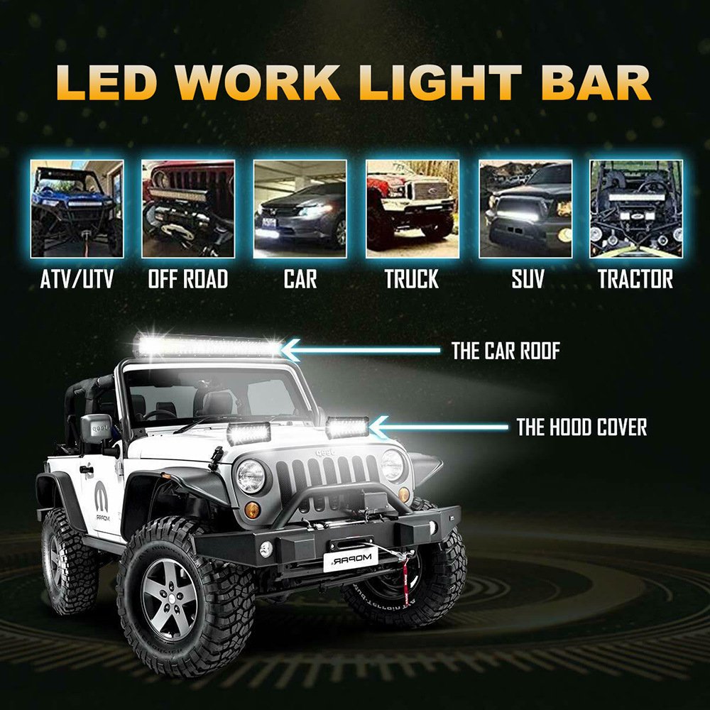 Universal Led Light Bars Dual Row Combo Beam 4x4 Car Truck ATV SUV Straight Curved LED Bar Light