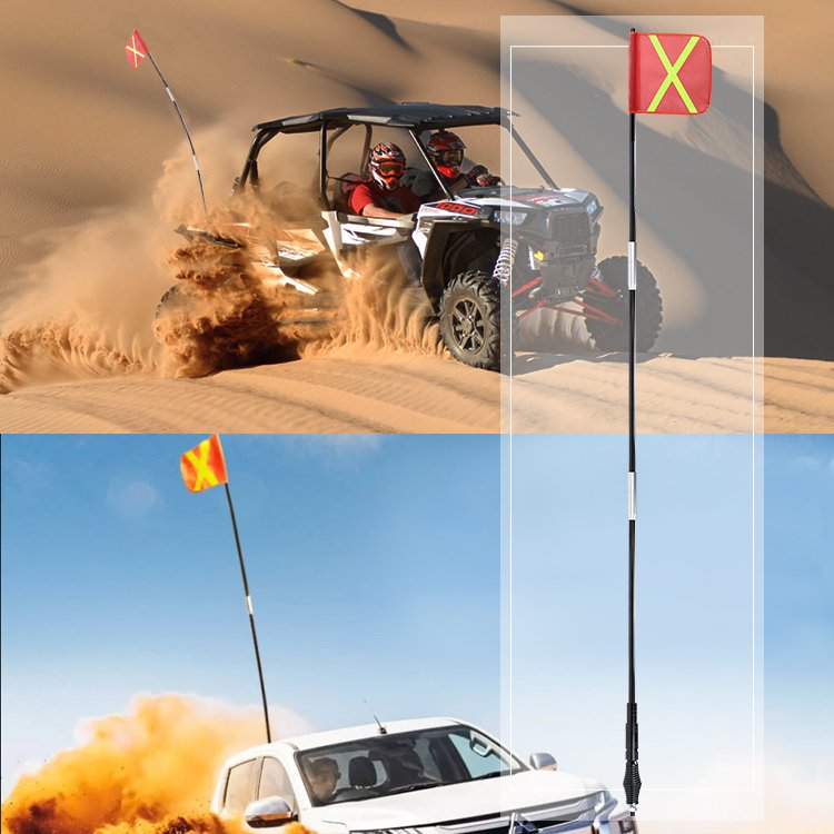 3M 10ft Safety Flag for Truck With X Reflective Flag 4x4 Simpson Desert Vehicle 4WD Towing for Offroad Whip Aerials for Vehicle