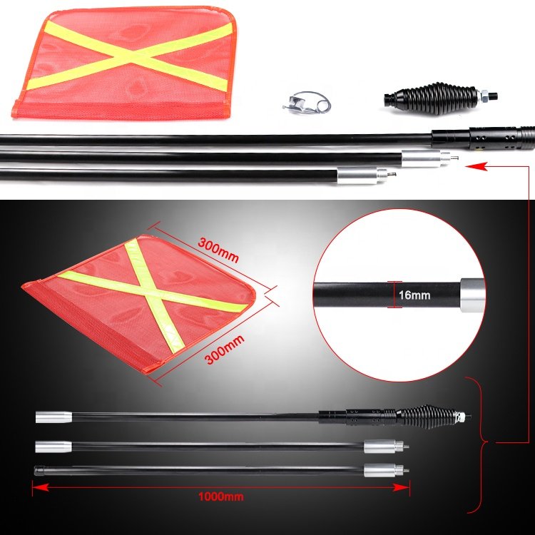 3M 10ft Safety Flag for Truck With X Reflective Flag 4x4 Simpson Desert Vehicle 4WD Towing for Offroad Whip Aerials for Vehicle