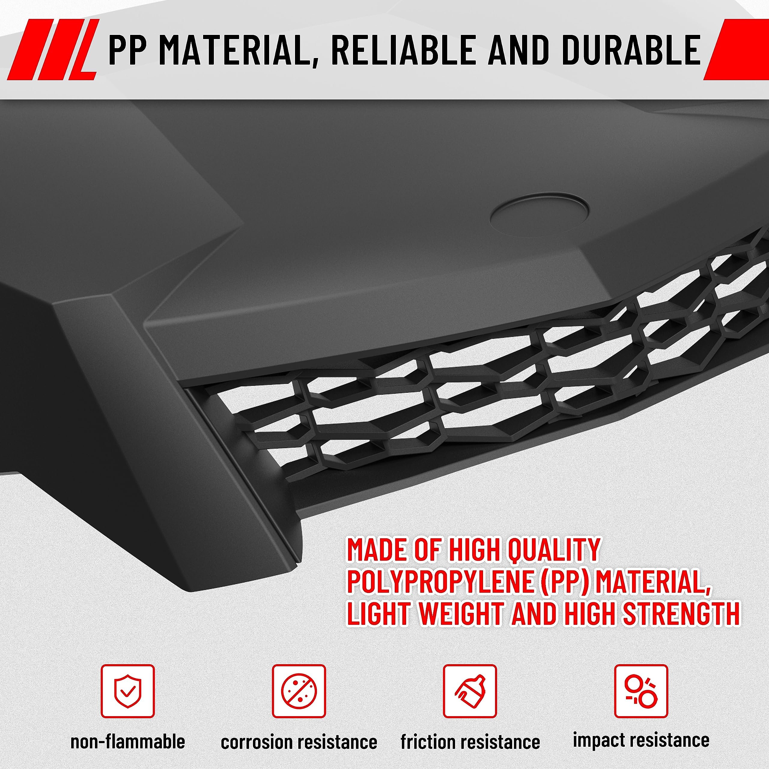 Black ABS UTV Center Engine Hood Scoop Air Intake Replacement for Polaris RZR/XP1000