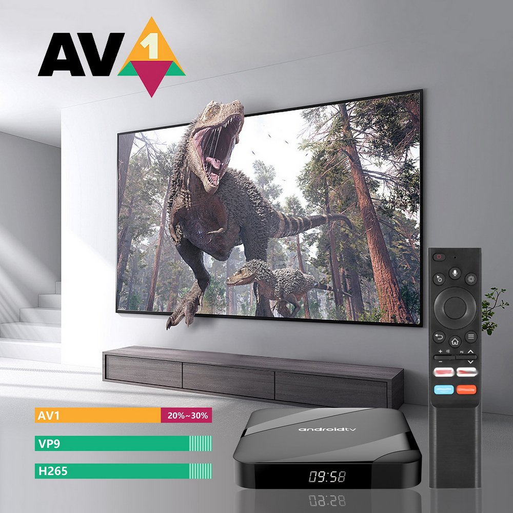 Manufacturer New Arrival Atv Voice Control TV 98 ATV W2 Smart Tv Box 8K 4GB 64GB WIFI5 Android14 Tv Box