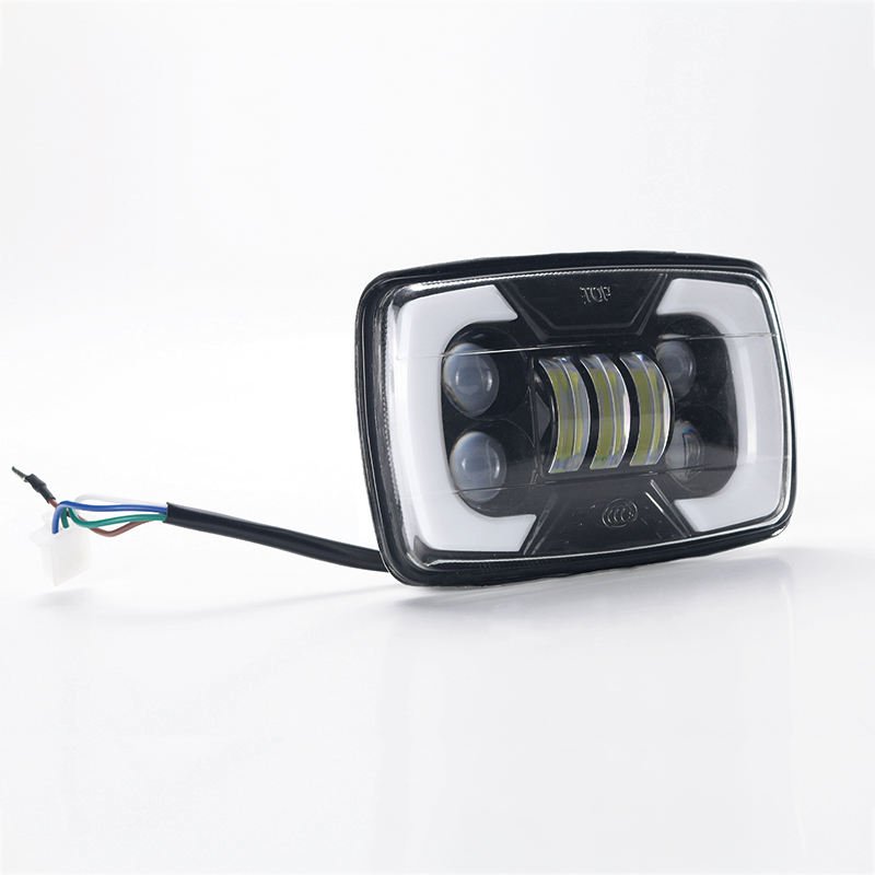 6x7 Inch Square Led Headlights CD70 Cg125 Drl With Angel Eyes Turn Signals High Low Beam Off Road E Bike Motorcycle Accessories