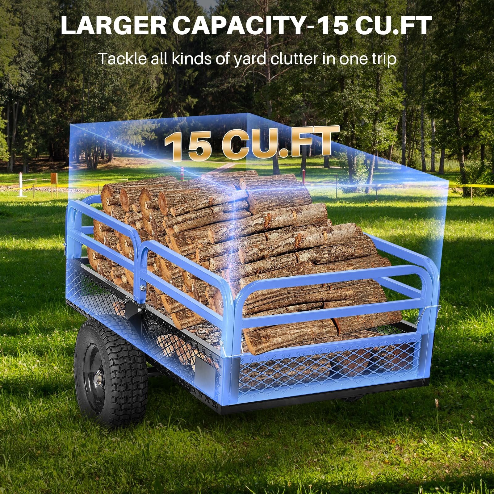Heavy Duty 680KG Utility Steel 1500LBS Load Capacity Towed Trailer Garden Trailers Tool Cart ATV Trailer Farm ATV Dump Cart