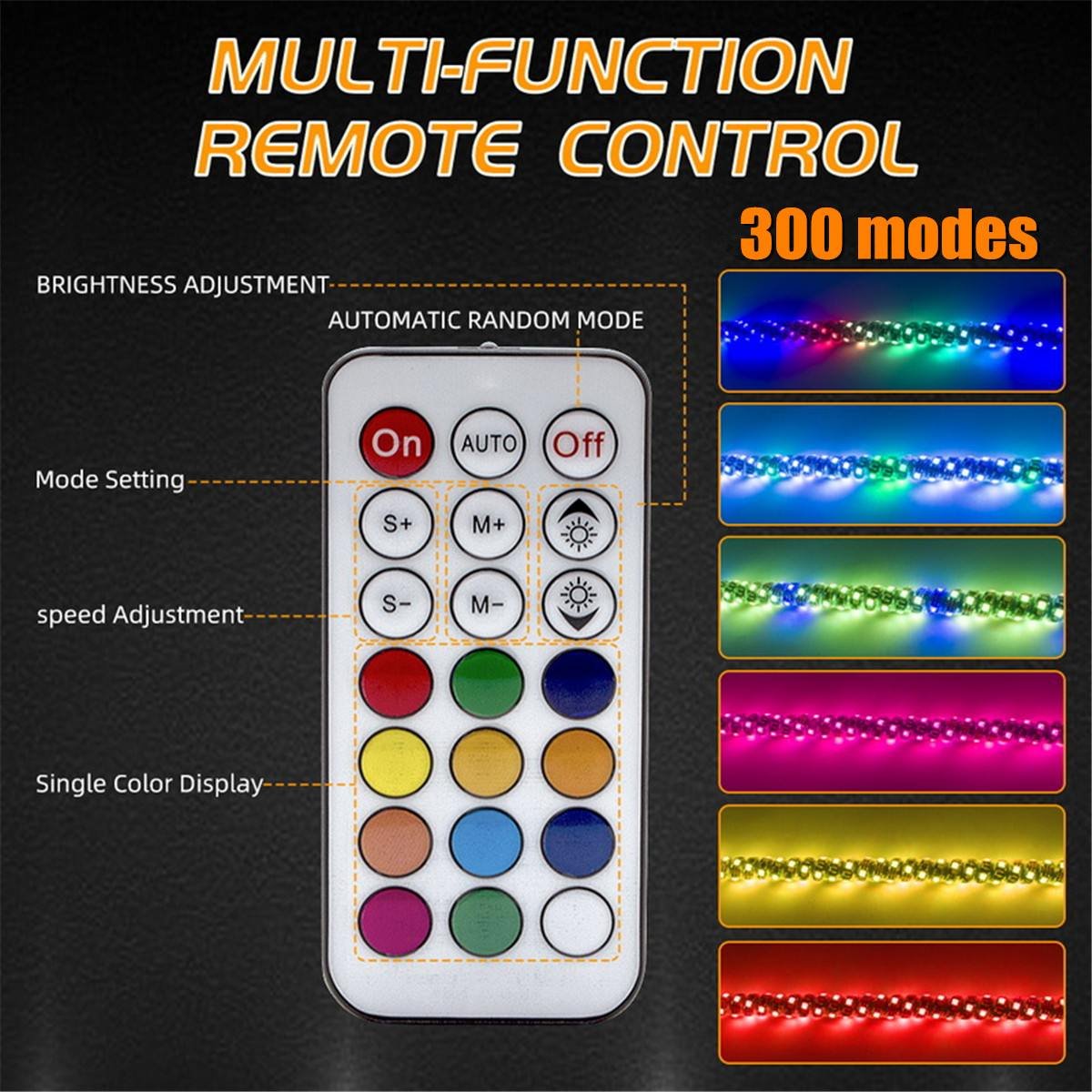 3/4/5FT LED Whip Light RGB Waterproof Bendable Remote Control Multi-color Super Bright Flag Pole Lamp Light for SUV ATV UTV RZR