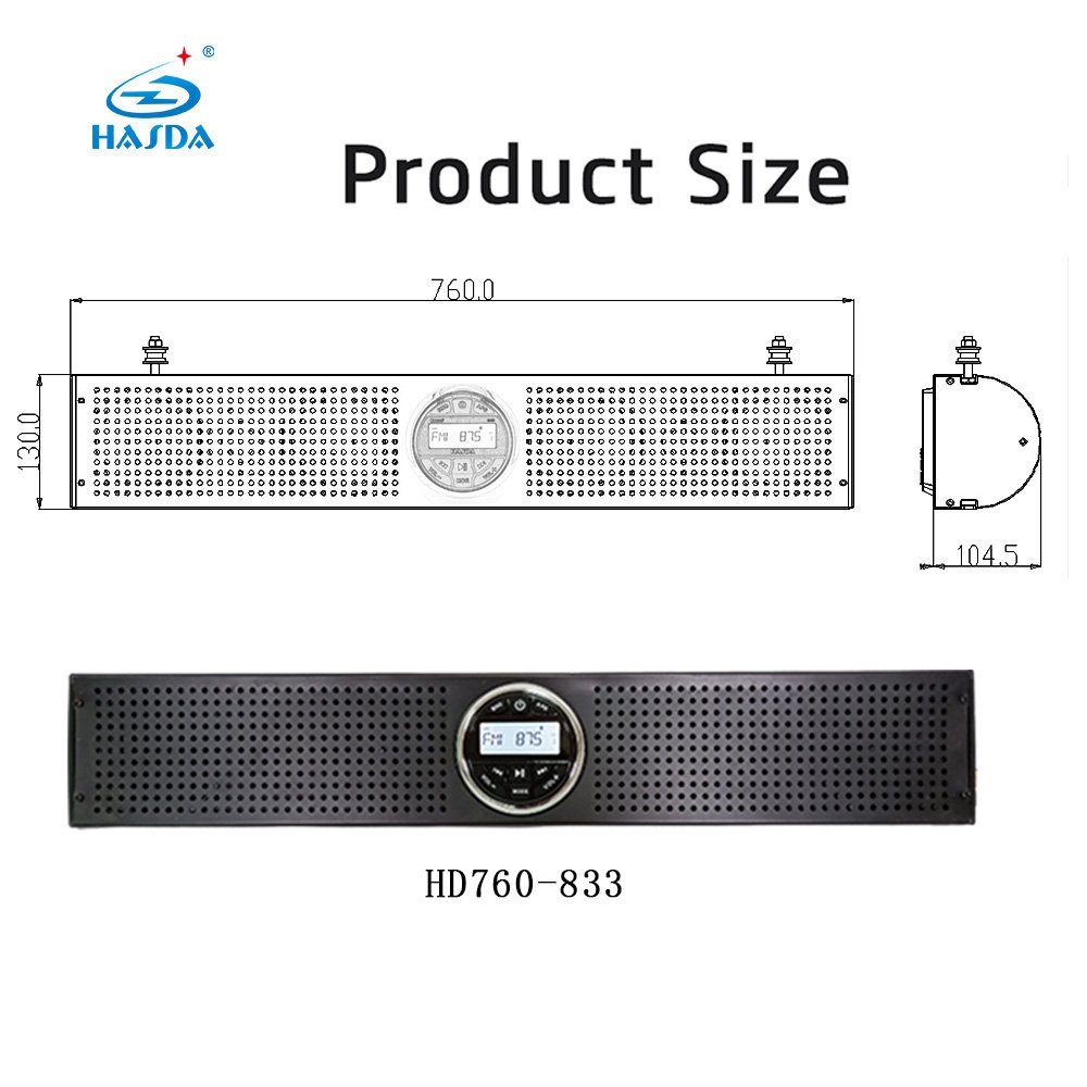 IP66 Weatherproof PowerSports 6-Speaker Sound Bar with BT for Golf Cart ATV/UTV HD-760-833