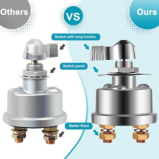 12-48V 300A ON/Off Master Battery Disconnect Switch Battery Power Cutoff Isolator Killer Switch for Car RV Truck Boat Marine ATV