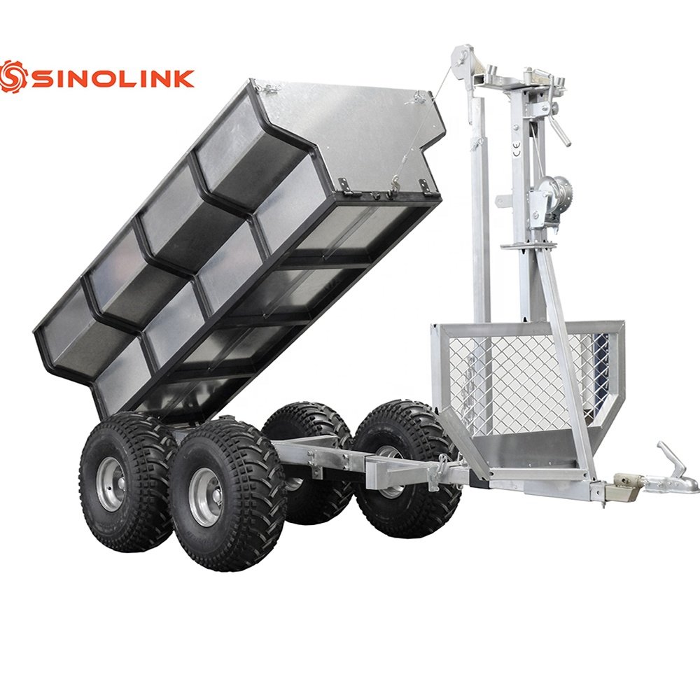 Hydraulic Atv Farm Tractor Log Timber Wood Trailer Crane Loader Moving Type Timber Trailer with Wheels