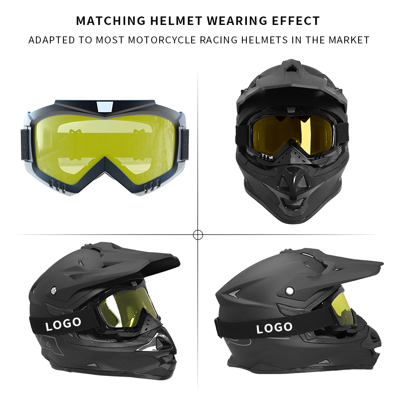 Yijia Optical MX Mask Anti Fog Motorcycle Helmet Riding Goggles Glasses With Removable Face Mask Adjustable Motocross Eyewear