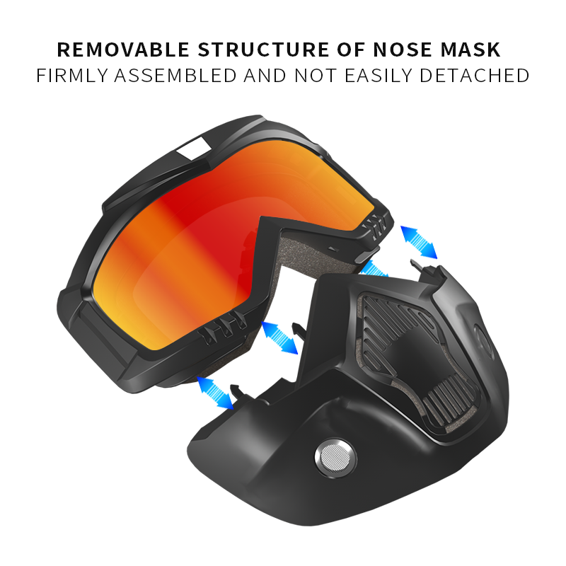 Yijia Optical MX Mask Anti Fog Motorcycle Helmet Riding Goggles Glasses With Removable Face Mask Adjustable Motocross Eyewear