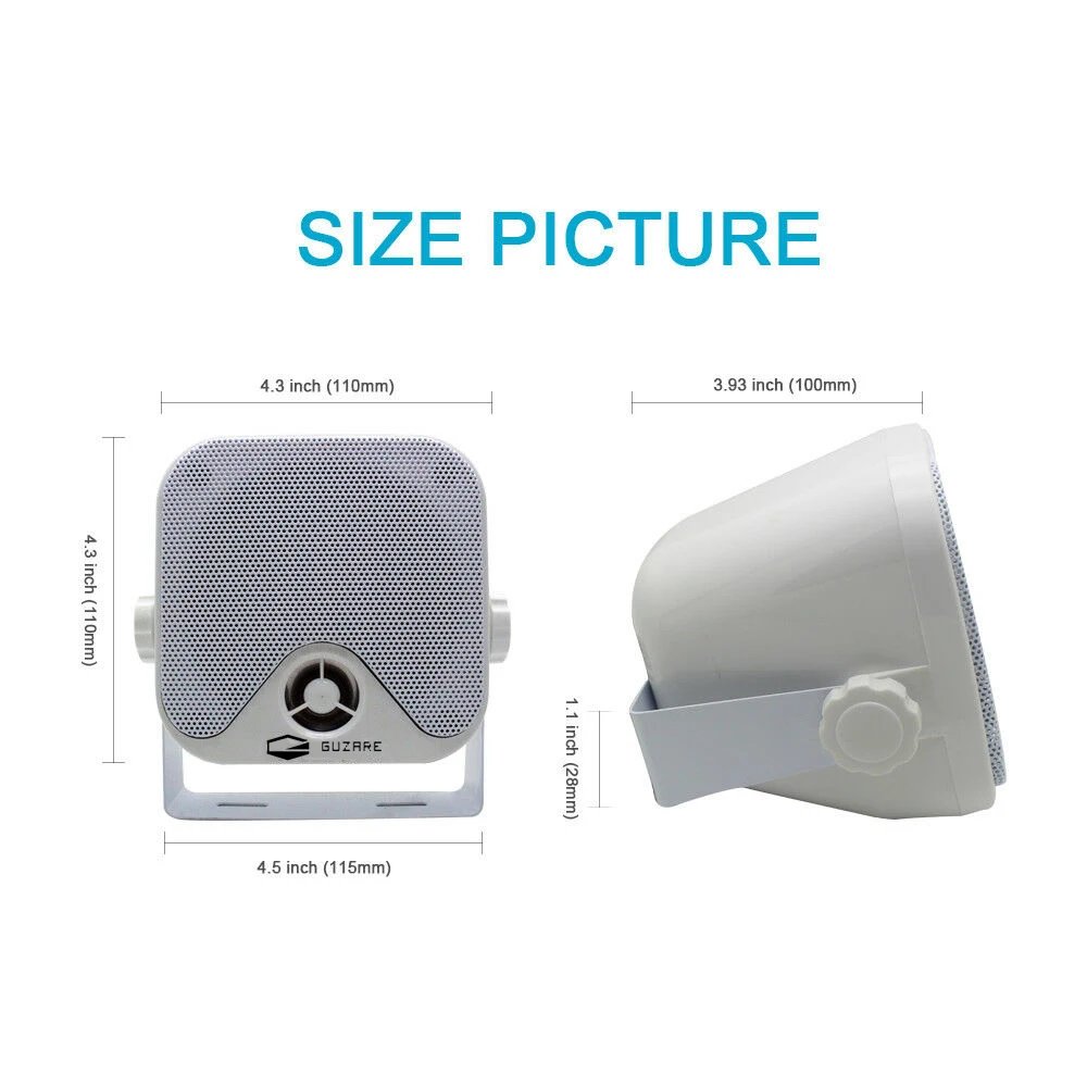 4inch 100W Marine Outdoor Waterproof Speaker Heavy Duty Speaker Boat Speakers For Yacht UTV ATV Golf Cart Tractor Truck