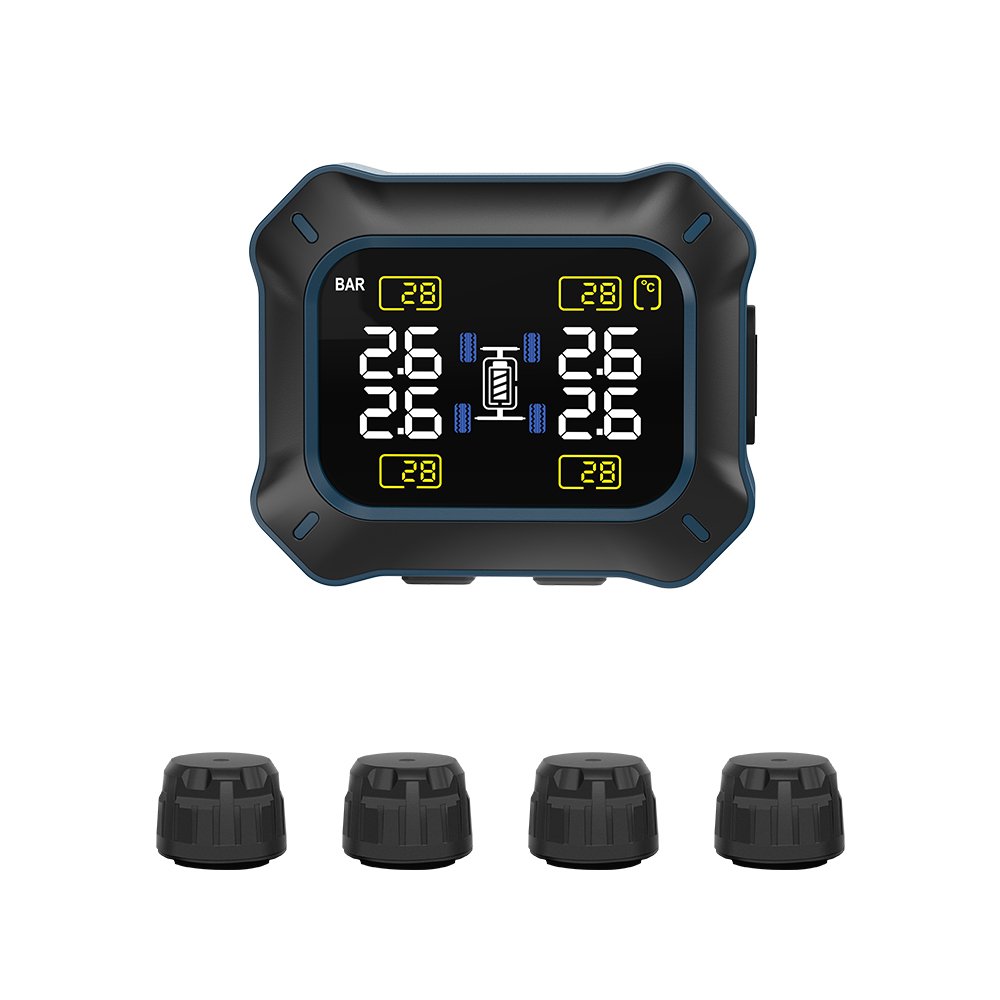 New Four-Wheel Display ATV Mountain Bike TPMS Tire Pressure Monitoring System with Temperature Alarm