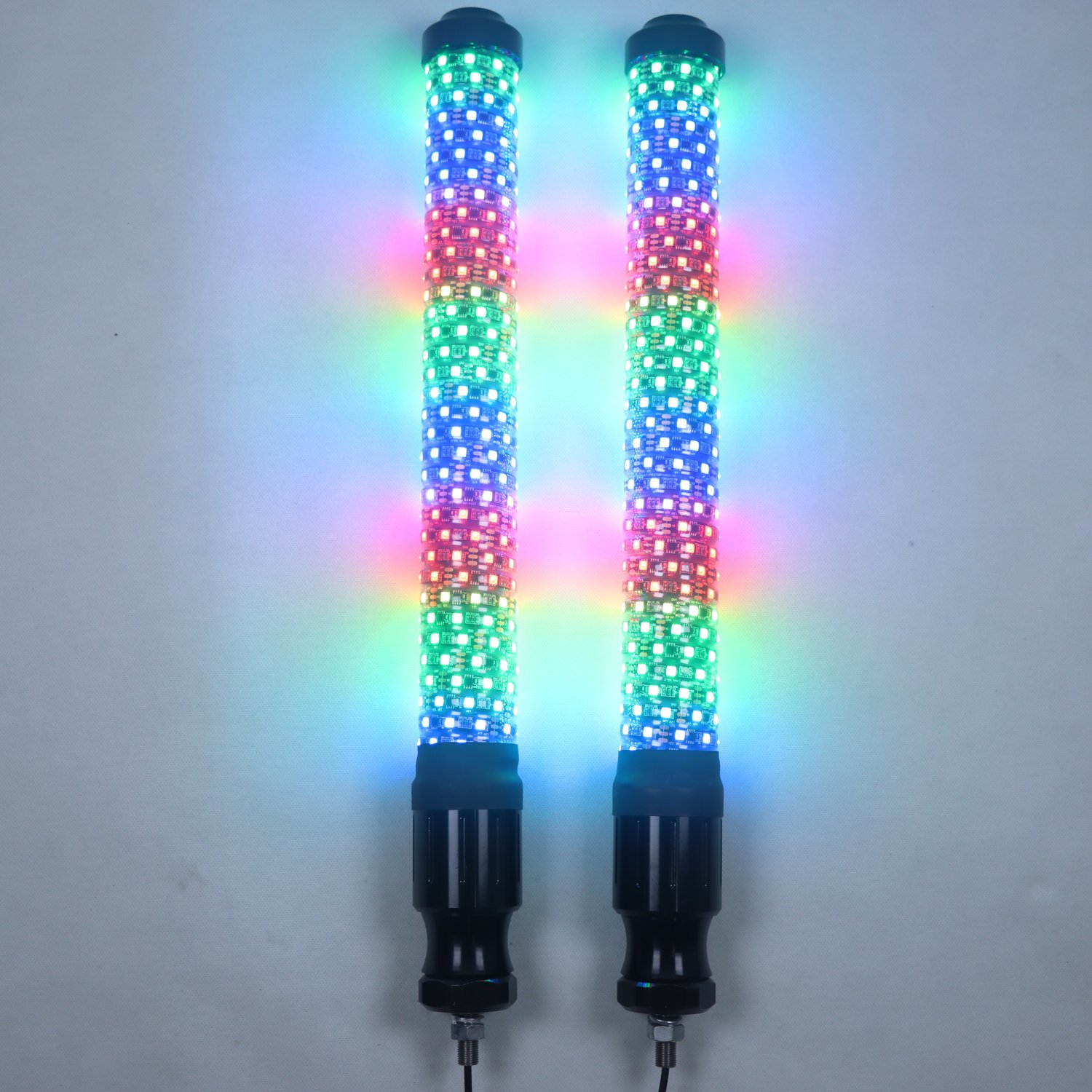 Whip Light Quick Connect 2ft 3ft 4ft 5ft 6ft Remote Bluetooths Control RGB Color Chasing Led Fat Whip for ATV UTV Truck