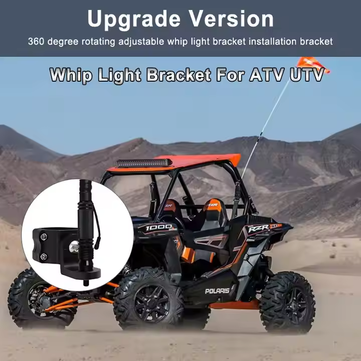 1.75-2 Inch ATV Whip Light Roll Cage Mount UTV Led Flag Antenna Whip Light Mount for Polaris RZR Can Am X3
