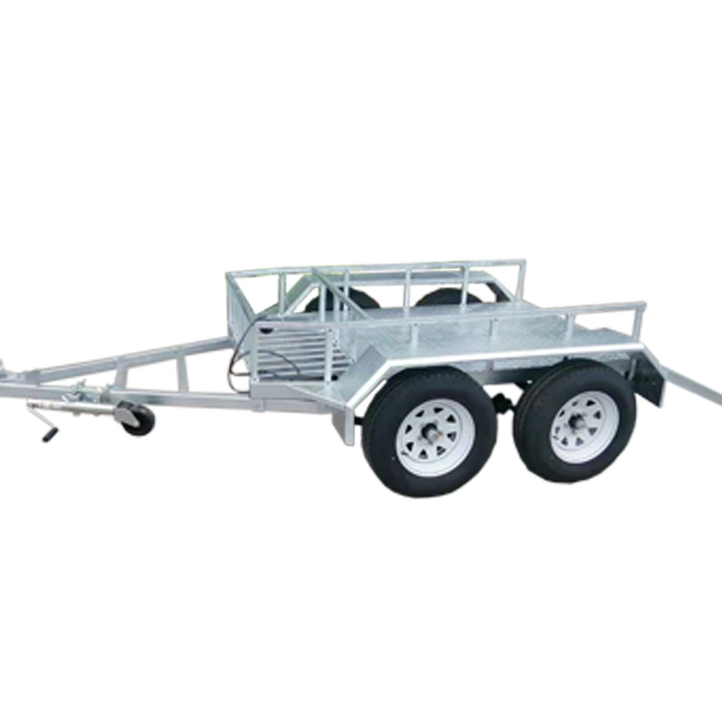 Small Atv Tow Behind Trailer Telescopic Climbing Trailer Hot Dip Galvanized Agricultural Trailer