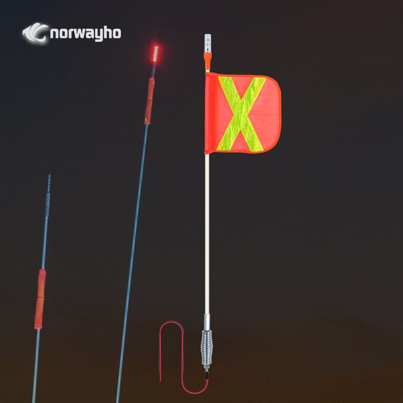 6ft/7ft/8ft/9ft/10ft Non-lighting ATV Offroad Flagpole With Reflective Flag Quick Release Mount Safety Flagpole