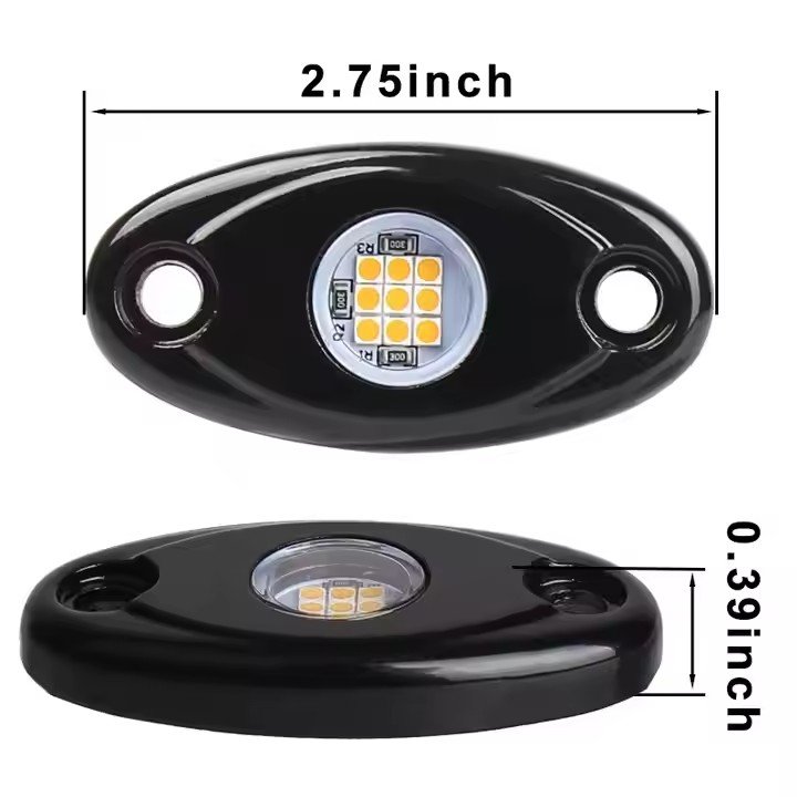 White Amber Green Purple LED Rock Lights Waterproof Under Body Lights for Truck Pickups Cars ATV UTV SUV Motorcycle Boat